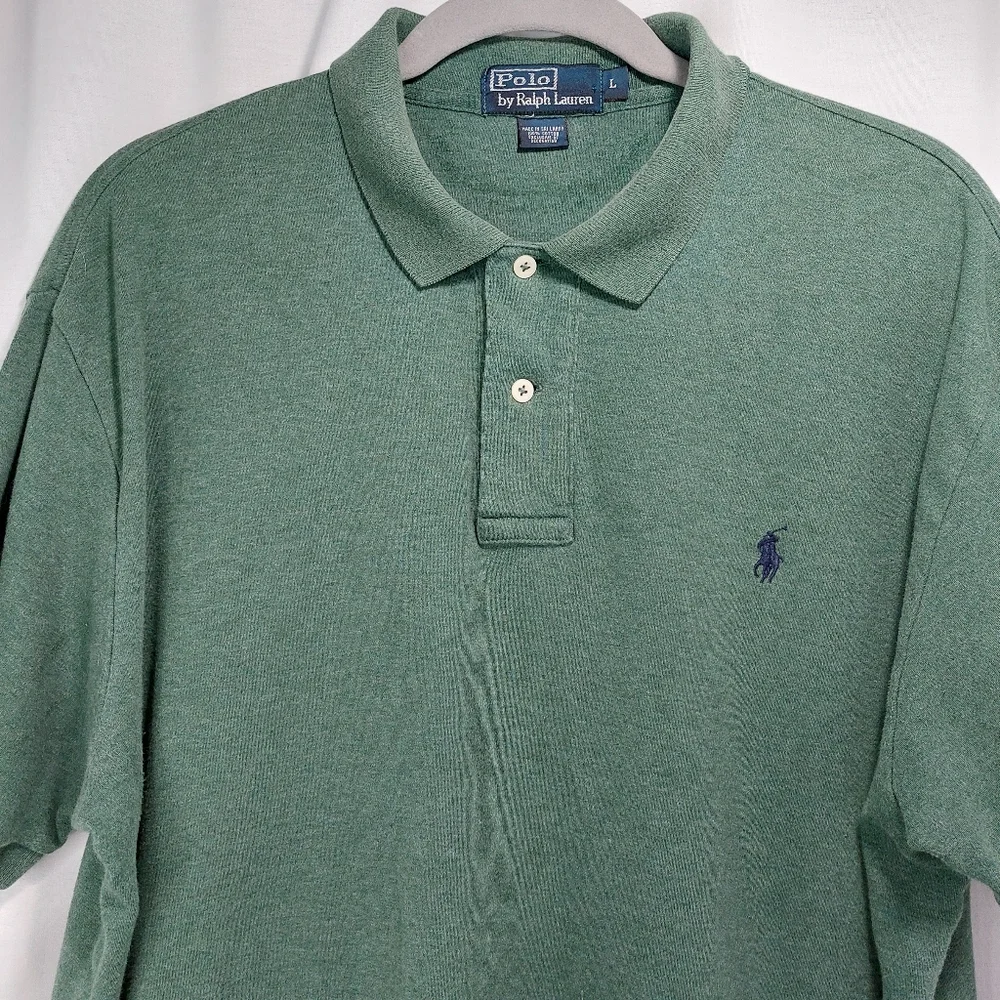Polo Ralph Lauren Men's Adult Size L Cotton‎ Short Sleeve Heather Green